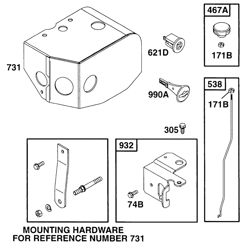 Sno Guard Diagram and Parts List for 252412-0728-XX  Briggs and Stratton Engine